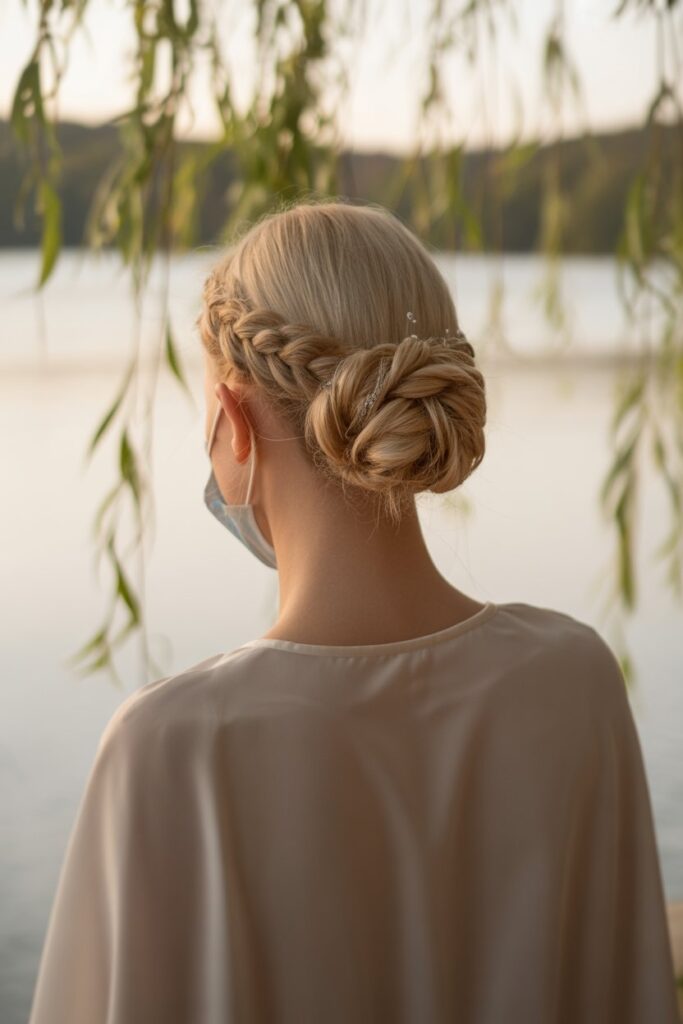 Braided Low Loop Bun
