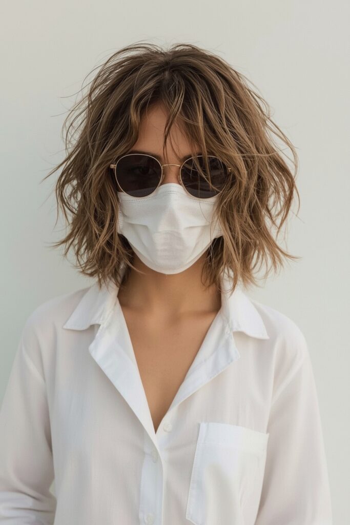 Messy Layered Bob with Beachy Texture