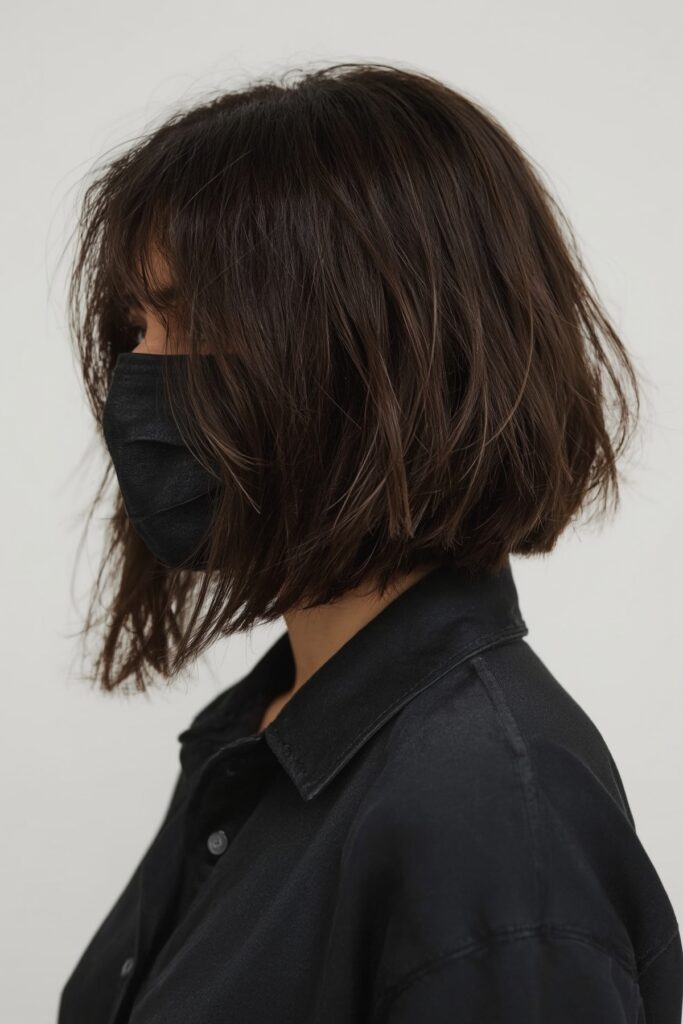 Voluminous Bob with Deep Side Bangs
