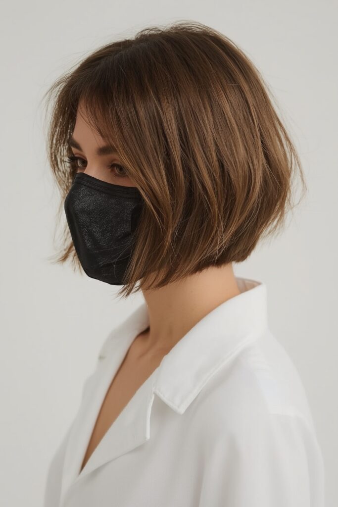 Ear-Length Blunt Bob with Soft Side Bangs