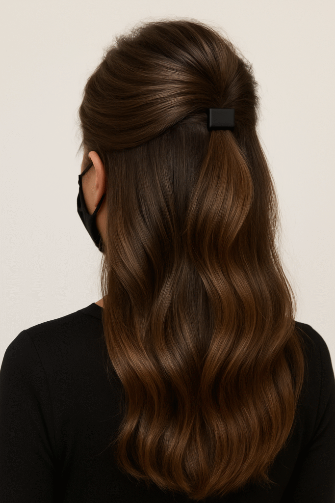 Hidden Clip Half-Up Hair with Volume Tease