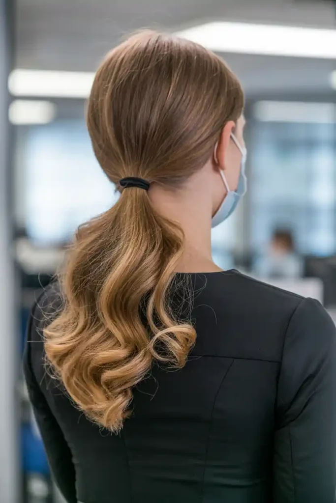 Mid-Level Pony with Curled Ends