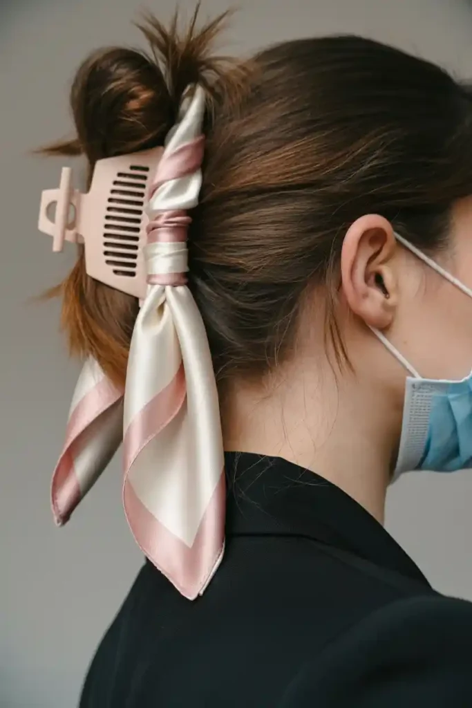 Scarf-Threaded Clip Bun
