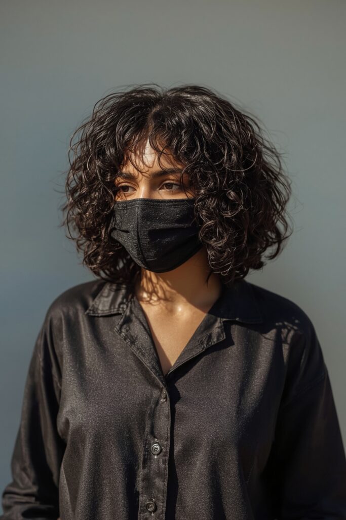 Curly Layered Bob with Defined Shape