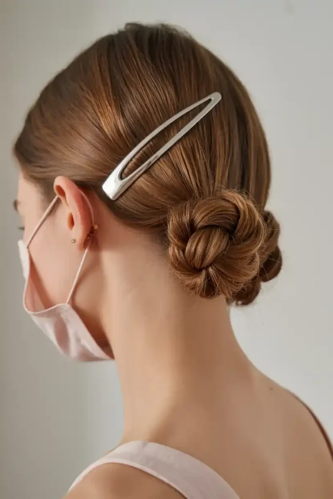 Knot Braid on One Side with Claw Clip
