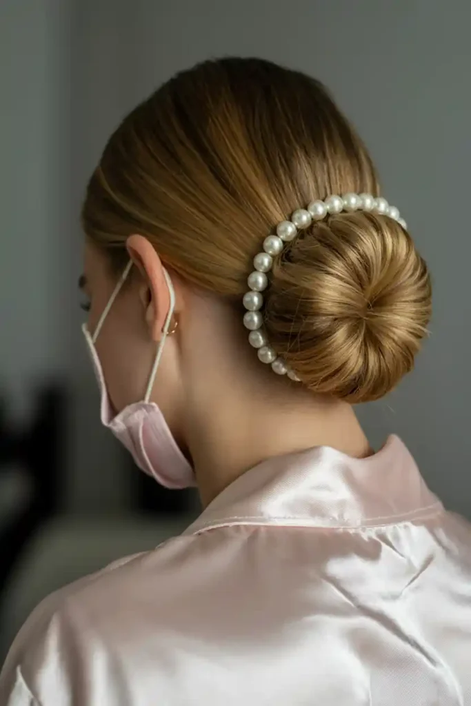 Pearl-Pinned Low Bun