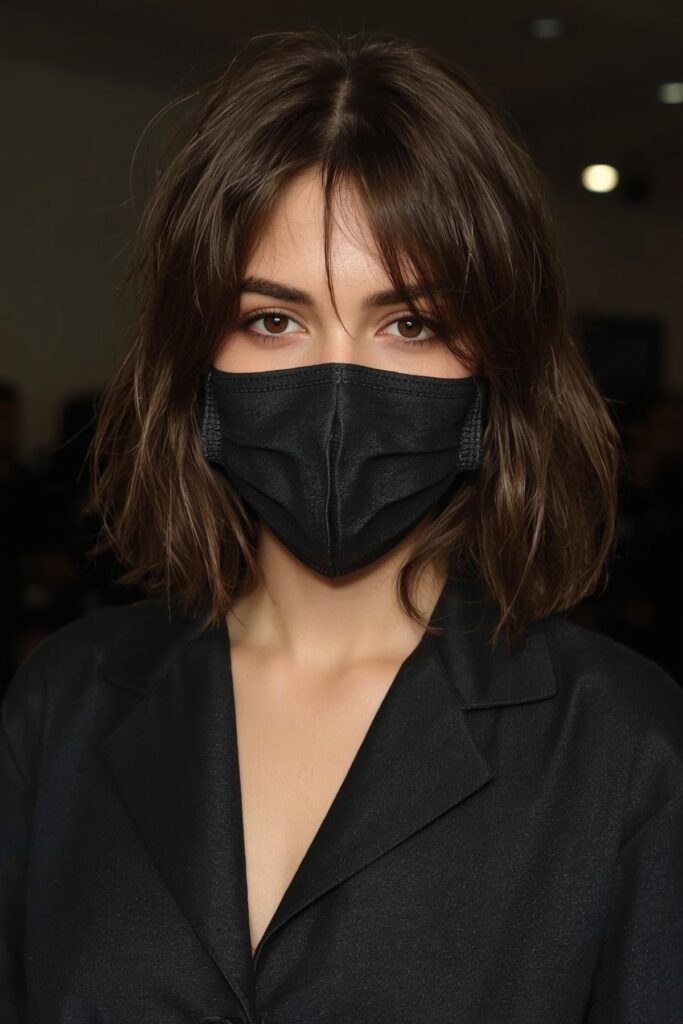 Jaw-Length Bob with Swoopy Long Bangs