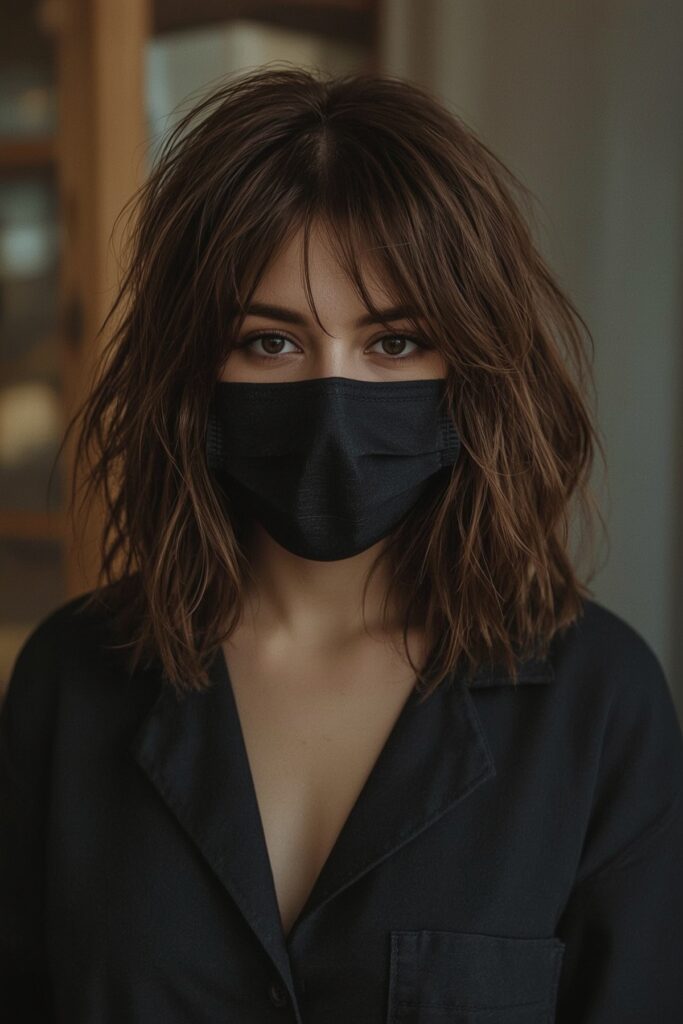 Tousled Lob with Peek-a-Boo Bangs
