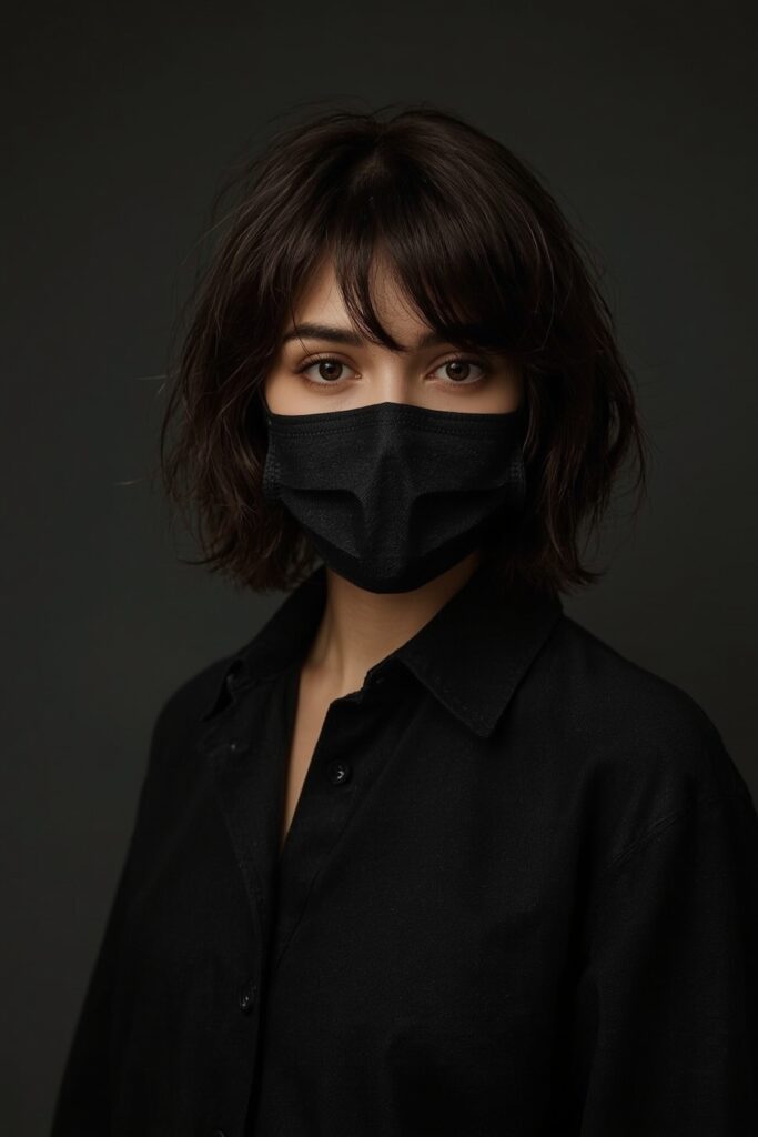Blended Layered Bob with Baby Bangs