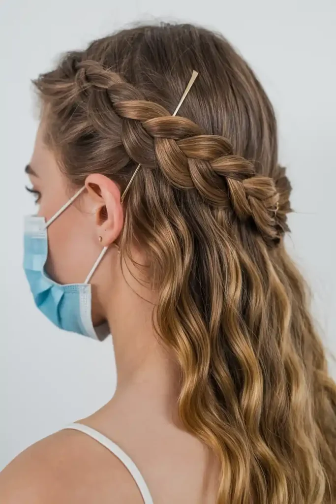 Waterfall Braid Crown with Pin Finish