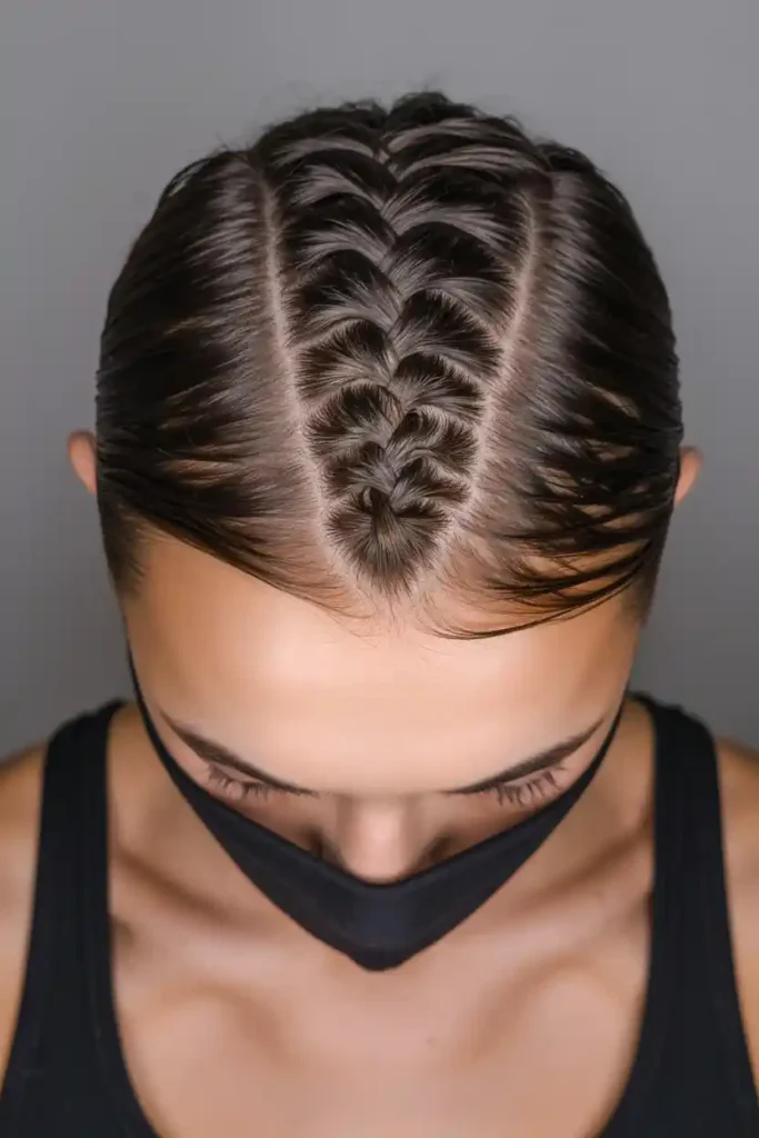 Faux Hawk Braid with Tamed Sides