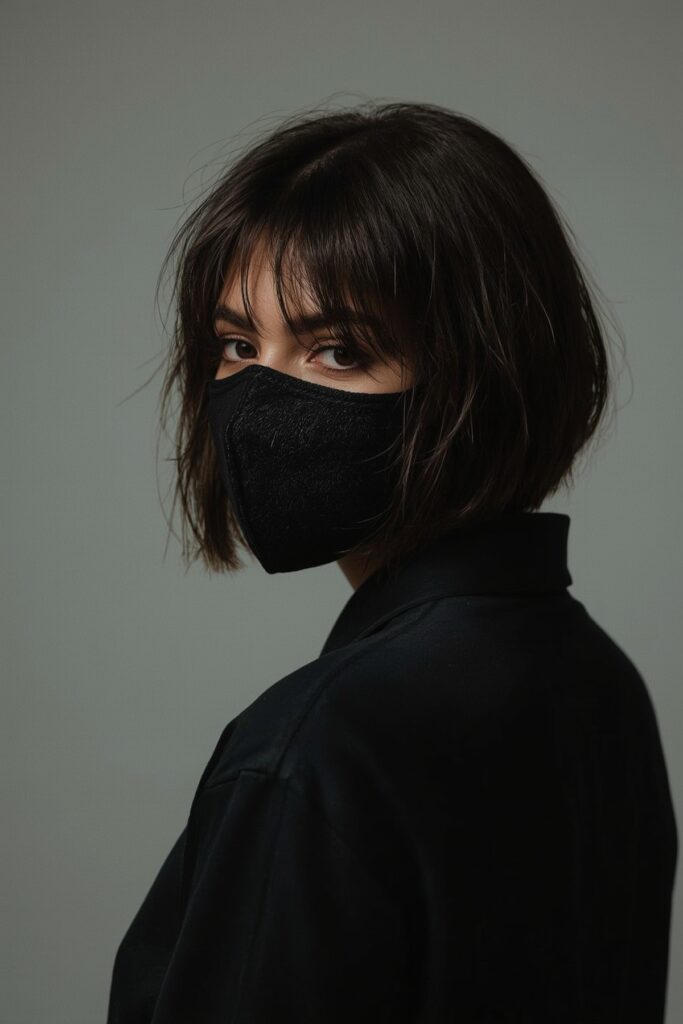 Tucked Bob with Flicked Side Bangs