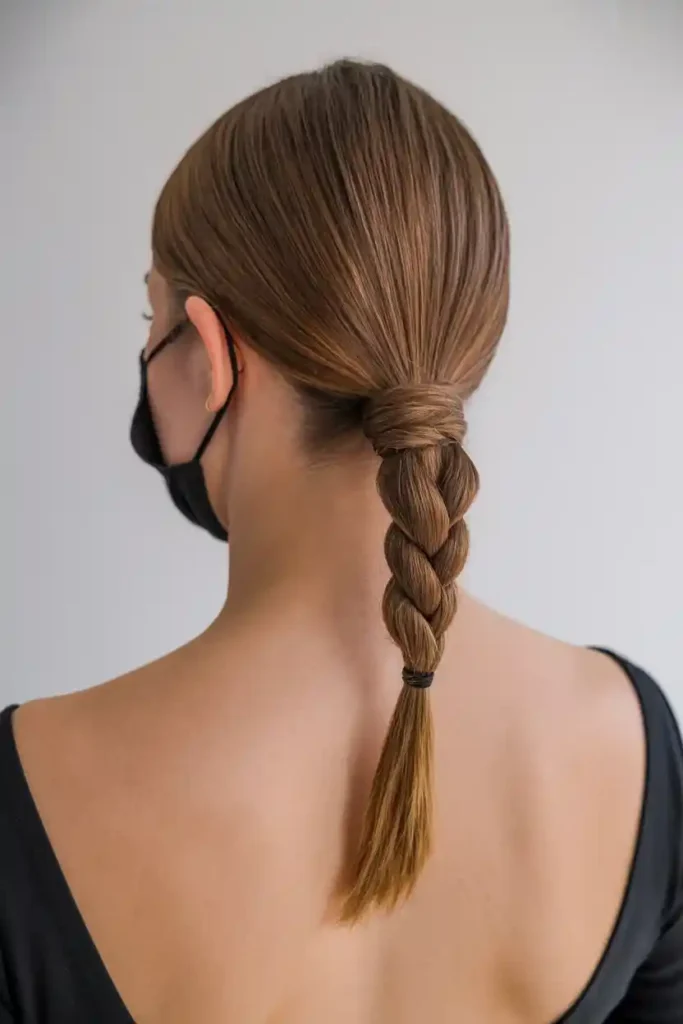 Low Pony with Braided Wrap Around Base