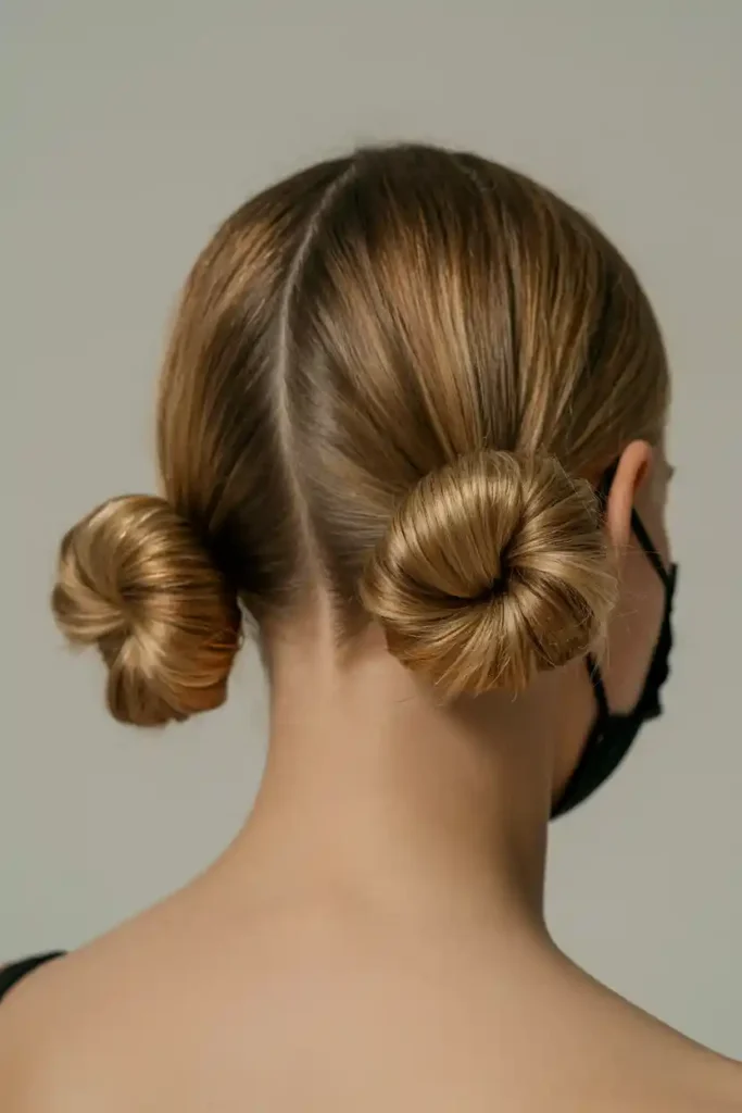 Double Mini Buns for Creative Office Vibe