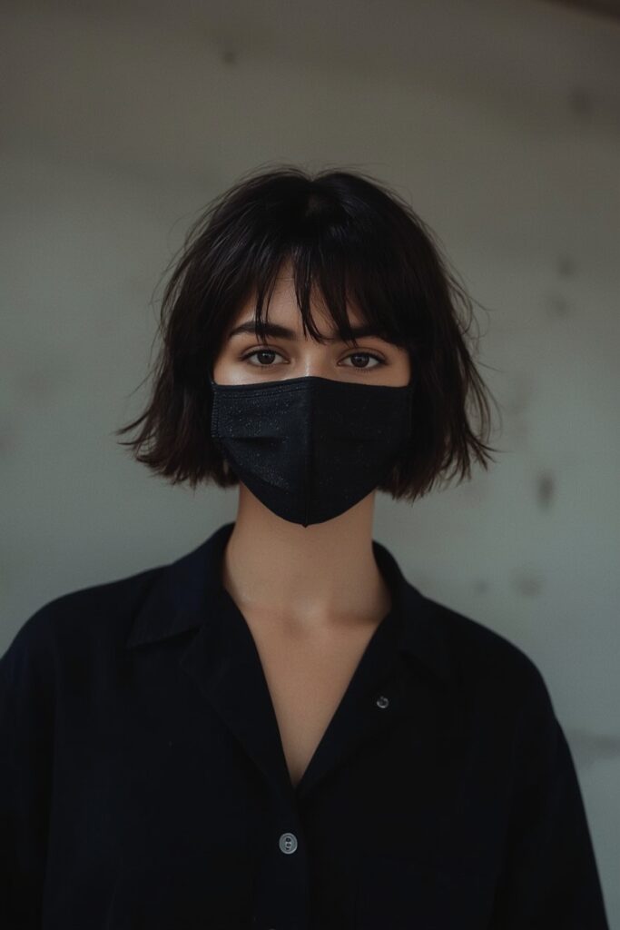 Cropped Bob with Tapered Fringe Line