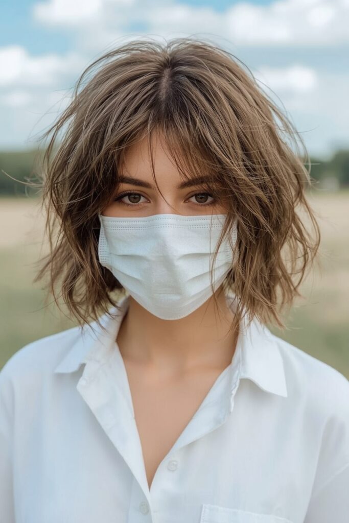 Soft Bob with Airy Curtain Bangs