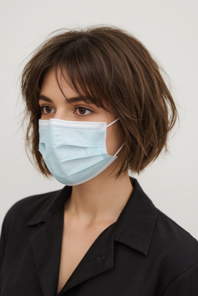 Short Layered Bob with Side-Swept Bangs