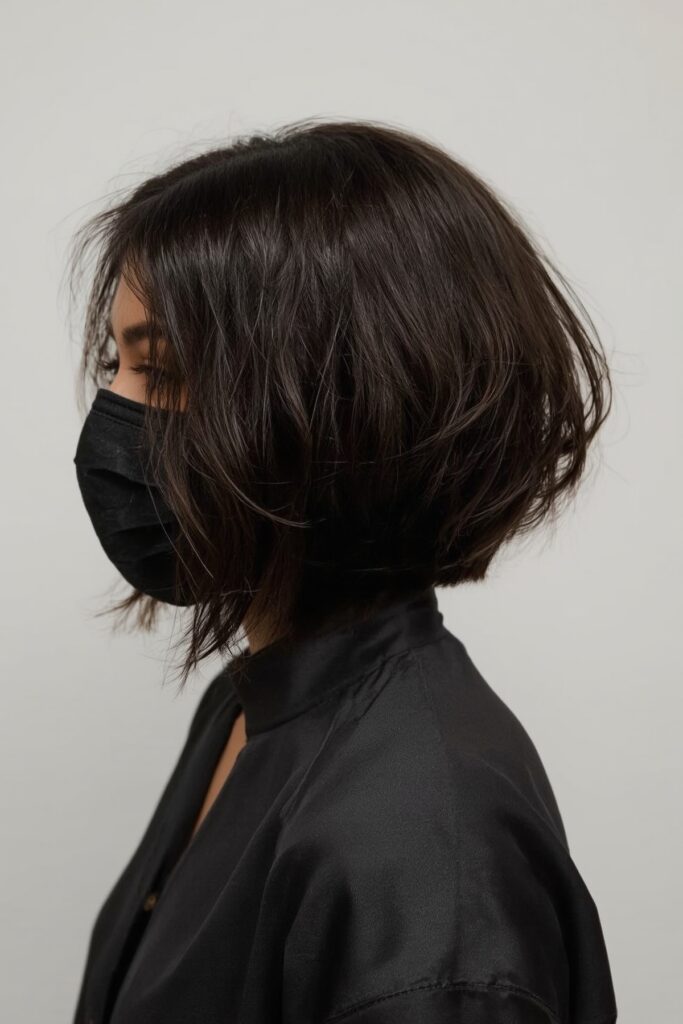 Short Bob with Stacked Nape and Side Volume