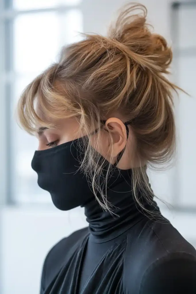 Simple Topknot with Face-Framing Layers