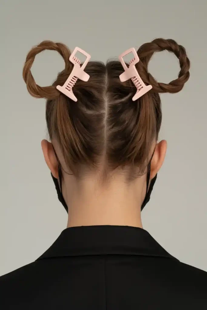 Double Clip Half-Moon Twists