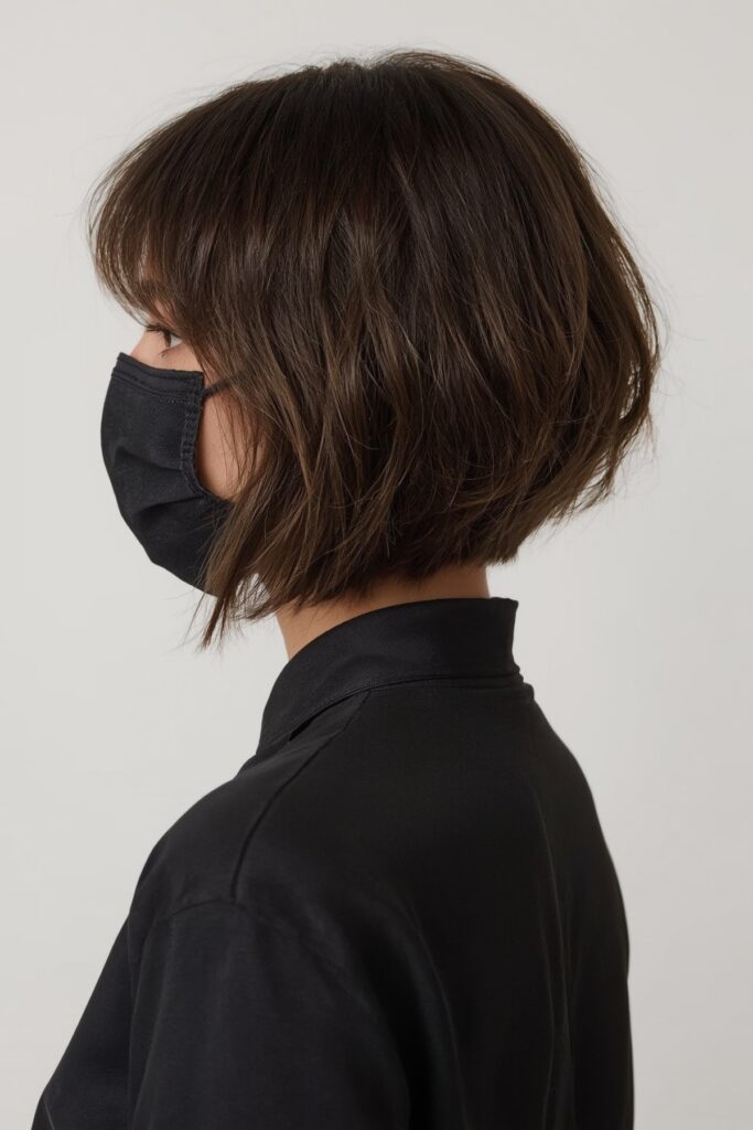 Inverted Bob with Side-Swept Bangs