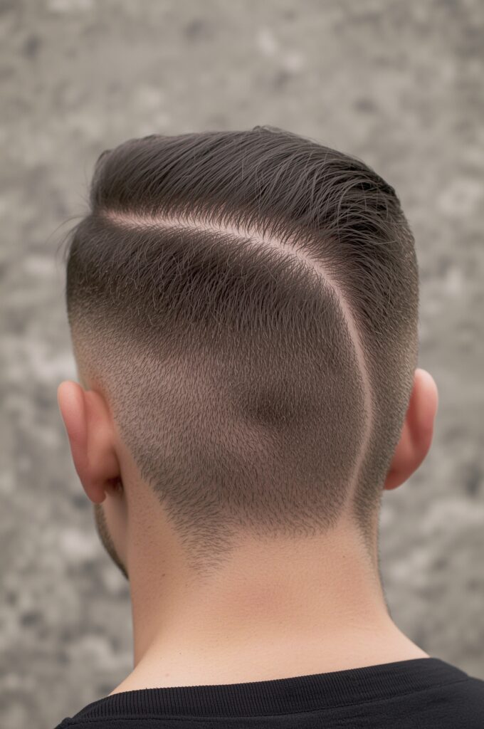 Deep Side Part with Soft Taper
