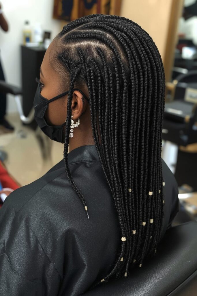 Fulani-Inspired Cornrows with Beads