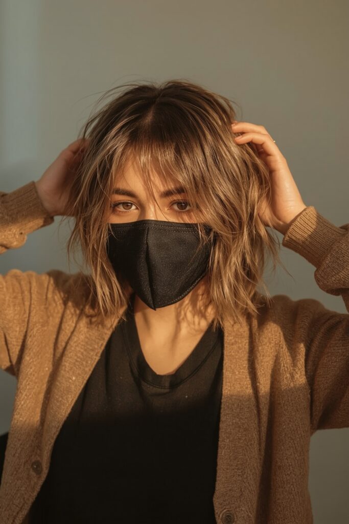 Short Bob with Shaggy Curtain Layers