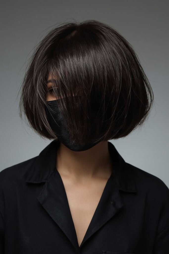 Ultra-Short Blunt Bob with Side Part