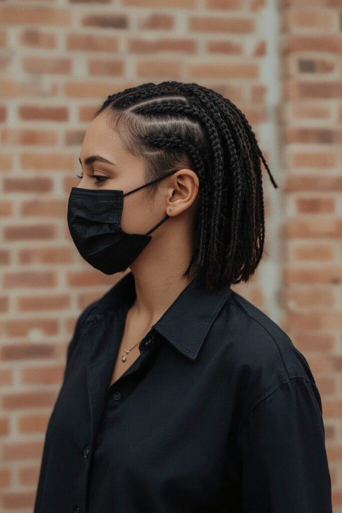 Short Braided Bob with Undercut