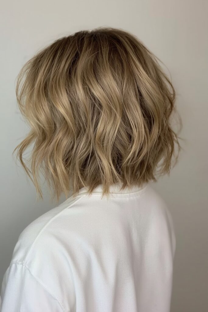 Layered Blonde Bob with Subtle Baby Lights
