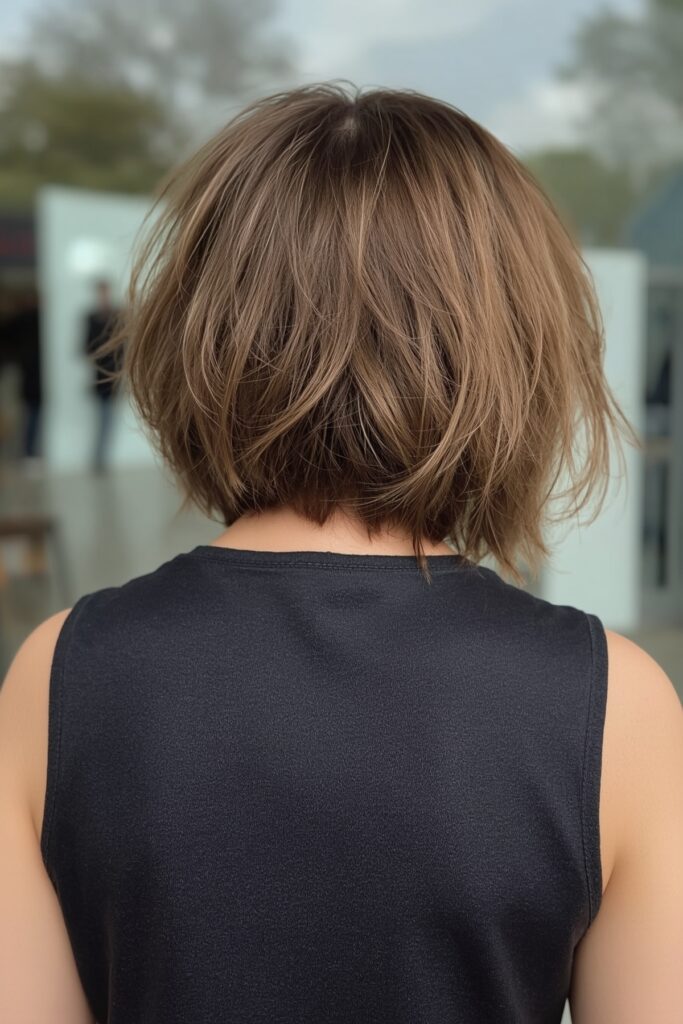 Shoulder-Length Bob with Flipped Tips