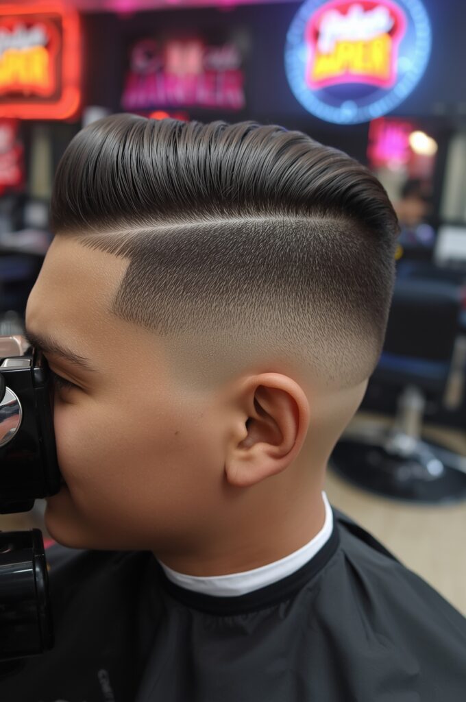 Side Part with Burst Fade

