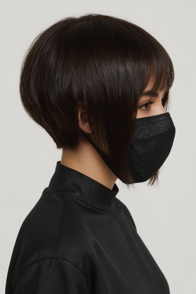 Sleek Pixie Bob with Deep Side Part

