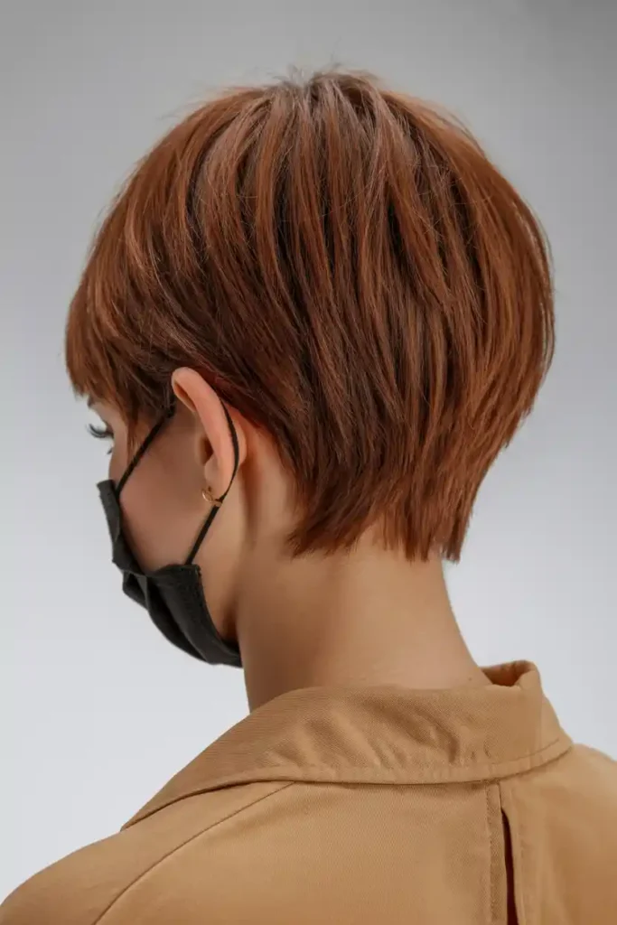  Baby Bangs Pixie Bob with Bare Neck
