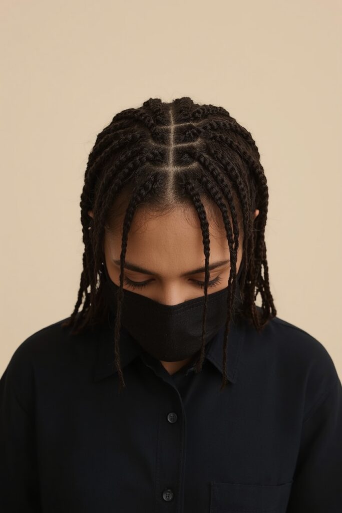Thin and Thick Mixed Cornrows