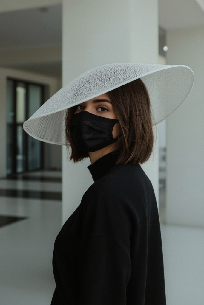 Short Bob with Statement Bridal Hat

