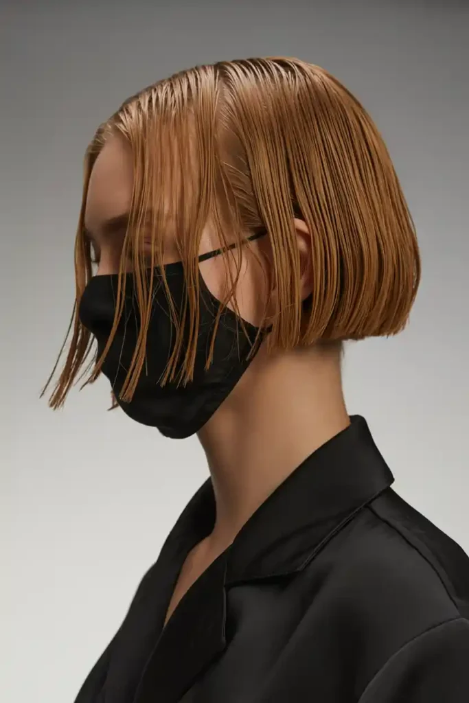 Slick-Back Wet-Look Bob


