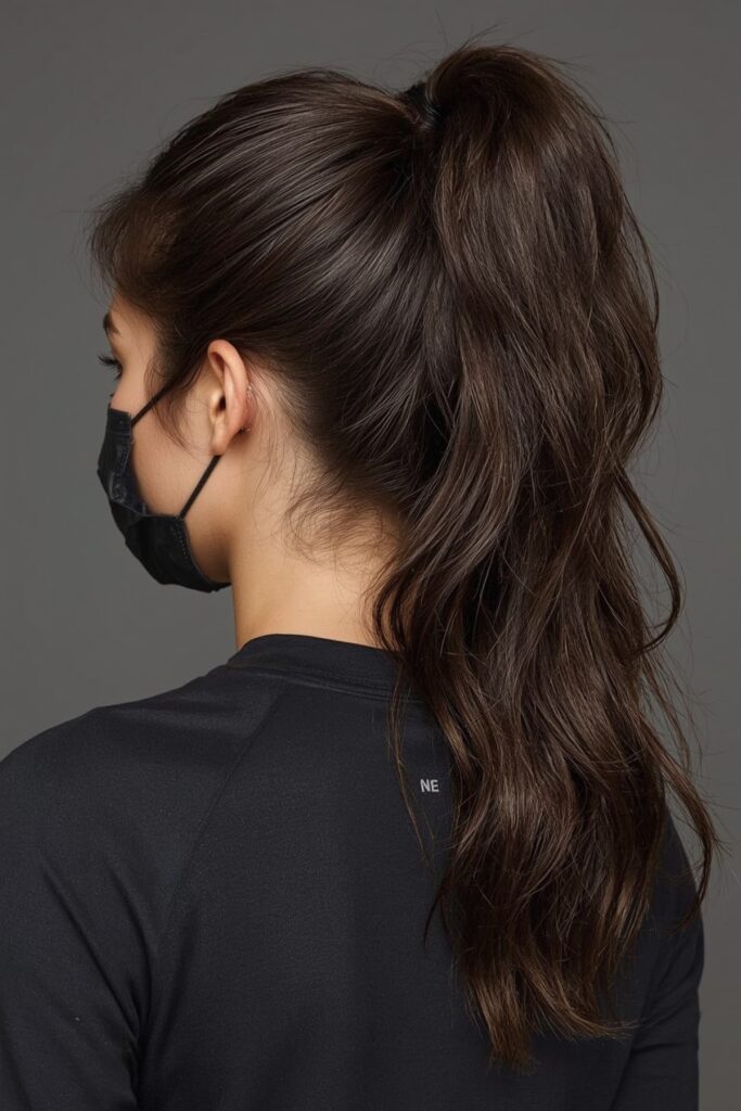 Textured High Ponytail with Layers
