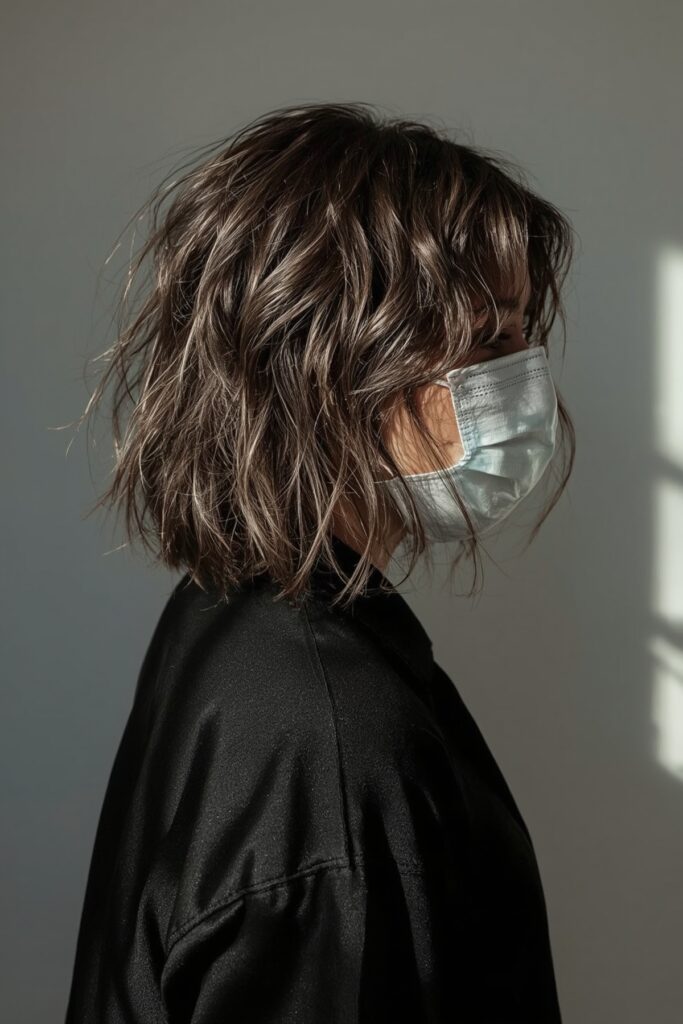 Undone Shaggy Bob with Deep Side Part