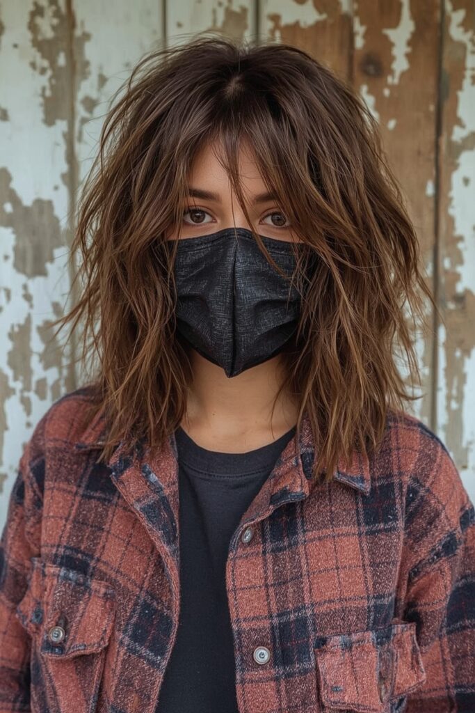 Messy Mid-Length Layers with Tousled Finish