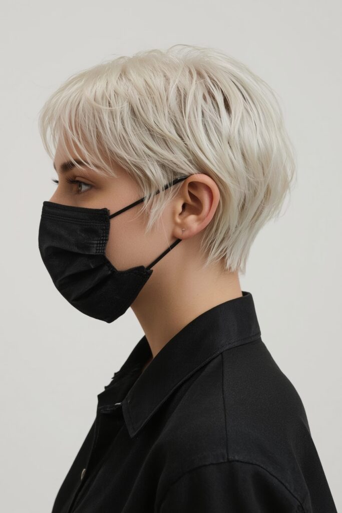 Slicked-Back Wet Look Pixie Bob
