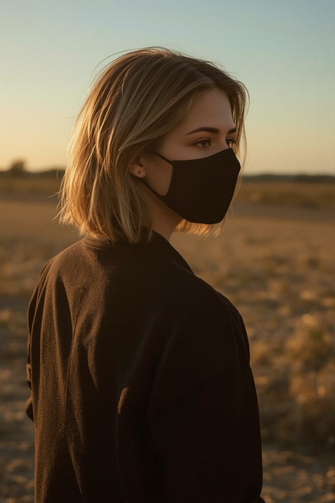 Side Swept Bob with Sun-Kissed Blonde Ends


