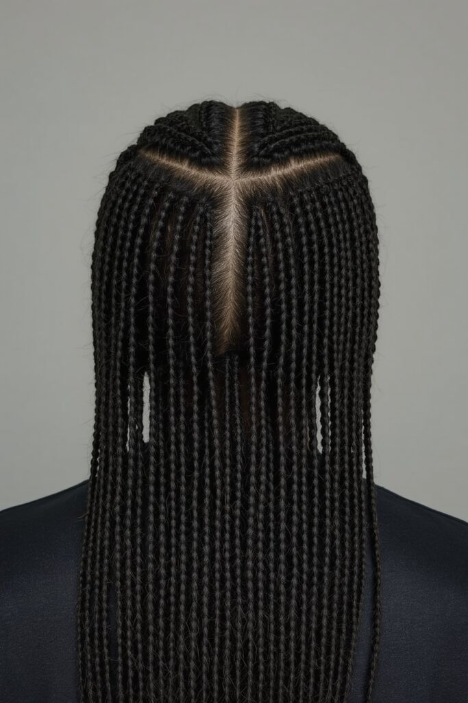 Reverse Feed-In Cornrows