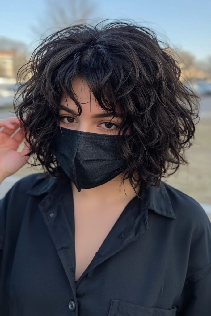 Short Bob with Shaggy Curls and Volume