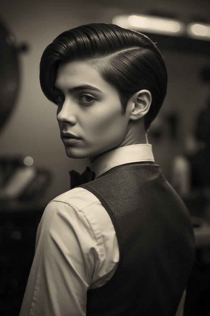 Vintage Side Part with High Gloss
