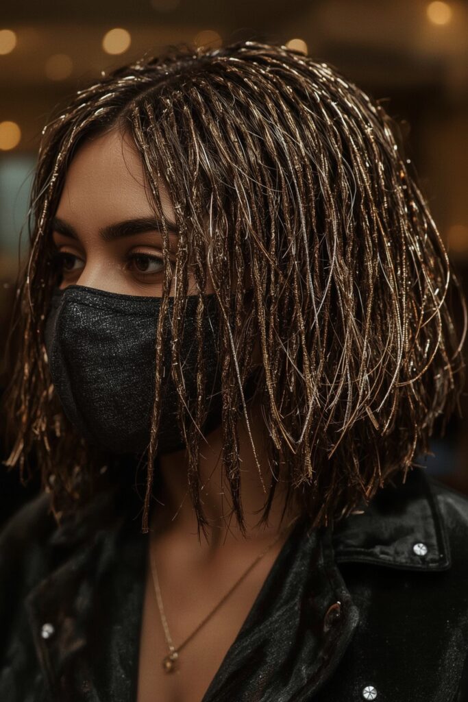 Metallic Thread-Wrapped Bob
