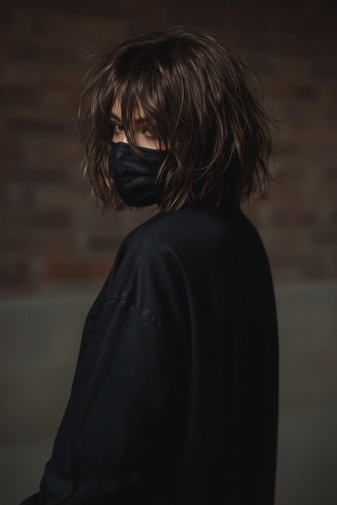 Messy Bob with Asymmetrical Shag Layers