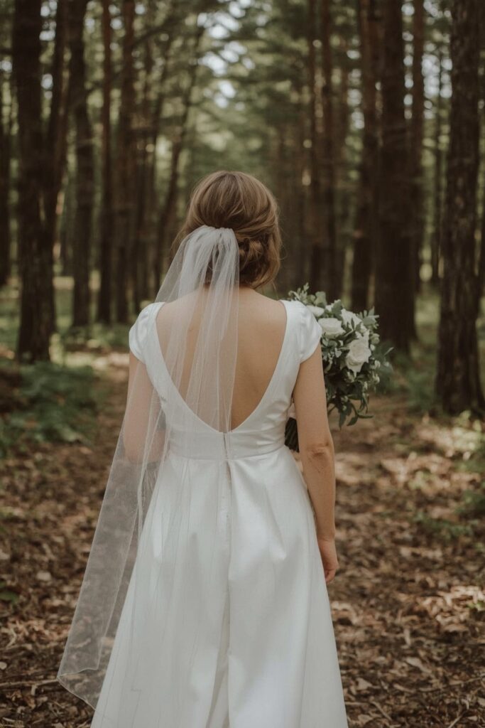 Twisted Back Bob with Clip-on Veil
