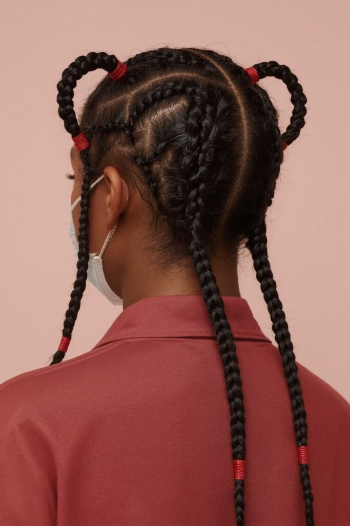 Heart-Shaped Part Cornrows